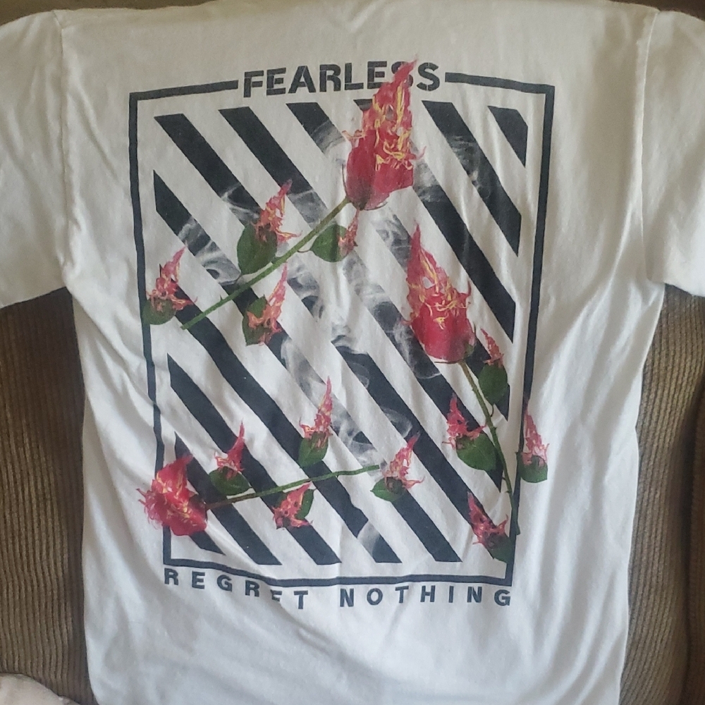 Fearless Striped White Tee
